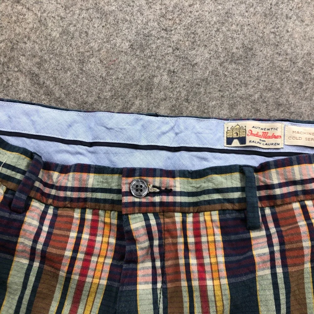 Ralph Lauren Shorts Men 34 India Madra Plaid Check Flat Front Chino 9